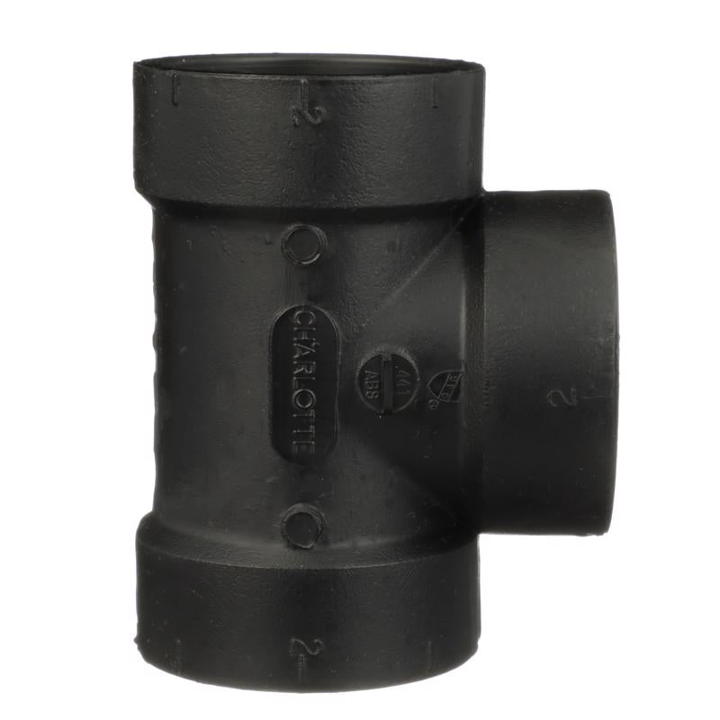 Charlotte Pipe 2 in. Hub X 2 in. D Hub ABS Vent Tee