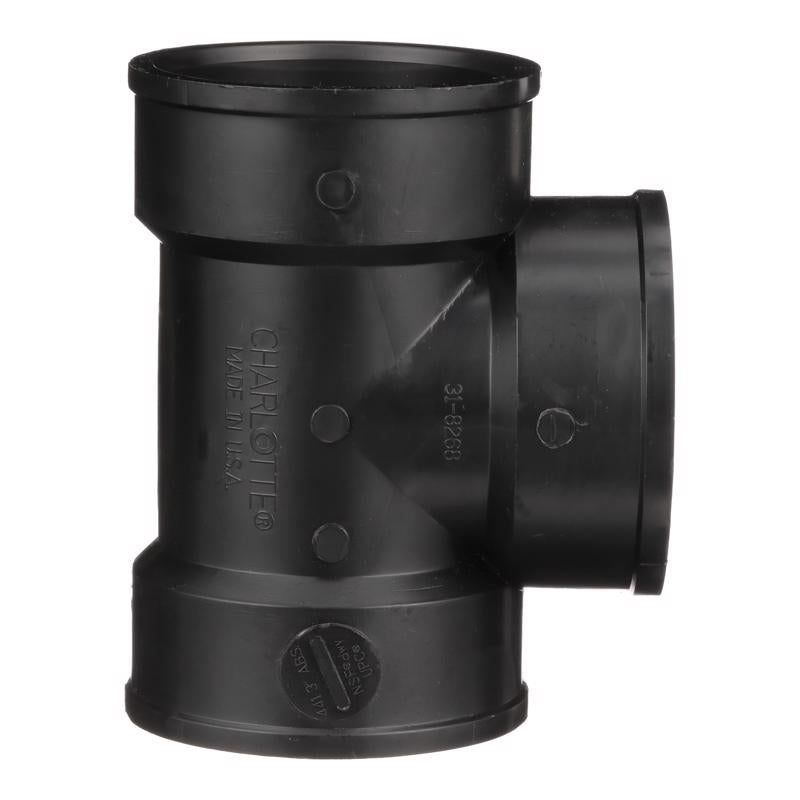 Charlotte Pipe 3 in. Hub X 3 in. D Hub ABS Vent Tee