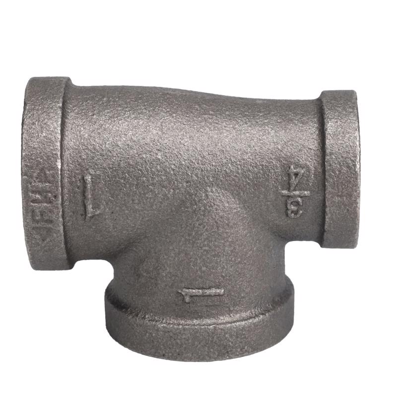 STZ Industries 3/4 in. FIP each X 3/4 in. D FIP 1 in. D FIP Black Malleable Iron Reducing Tee