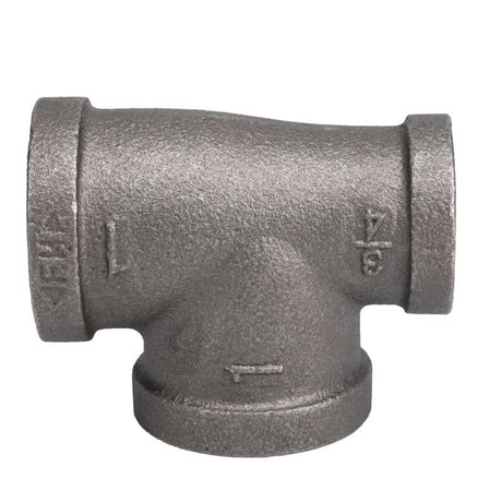 STZ Industries 3/4 in. FIP each X 3/4 in. D FIP 1 in. D FIP Black Malleable Iron Reducing Tee
