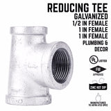 STZ Industries 1 in. FIP each X 3/4 in. D FIP 1 in. D FIP Galvanized Malleable Iron Reducing Tee