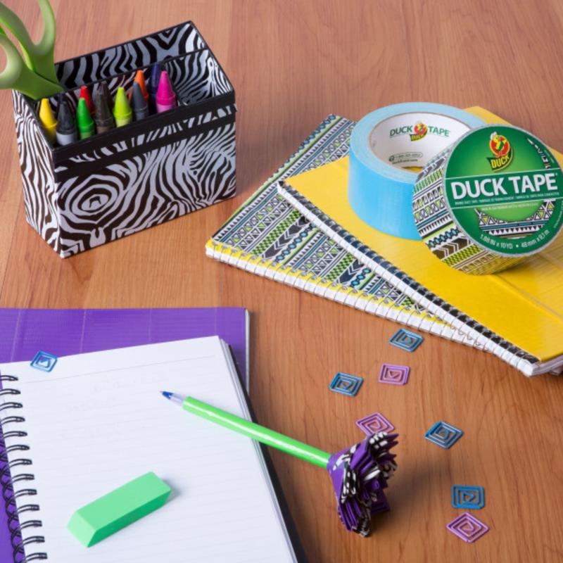 Duck 1.88 in. W X 10 yd L Black/White Zig-Zag Zebra Duct Tape