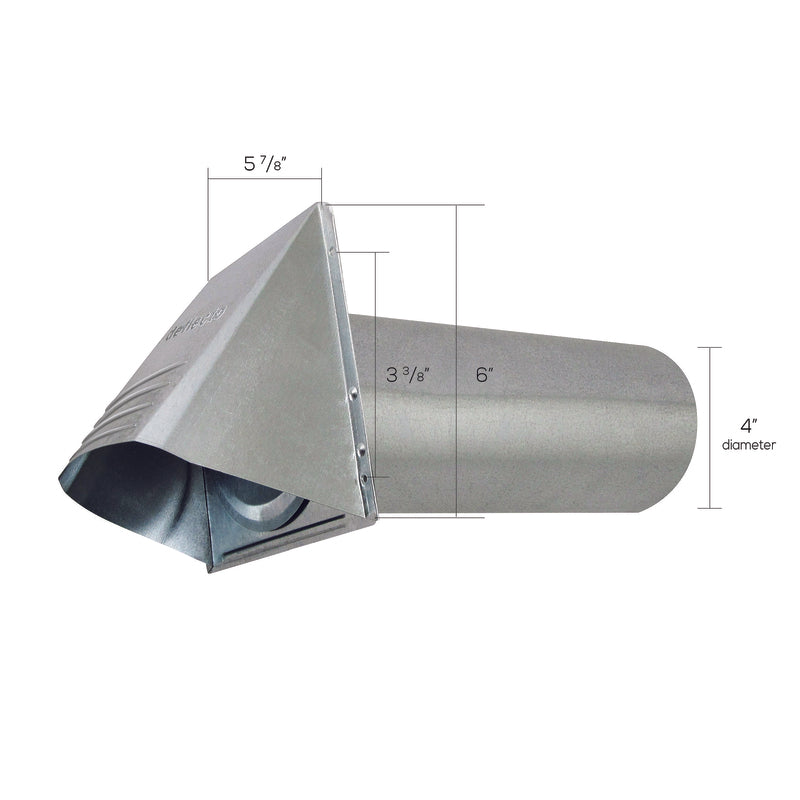 Ace 4 in. W X 4 in. L Galvanized Silver Steel Dryer Vent