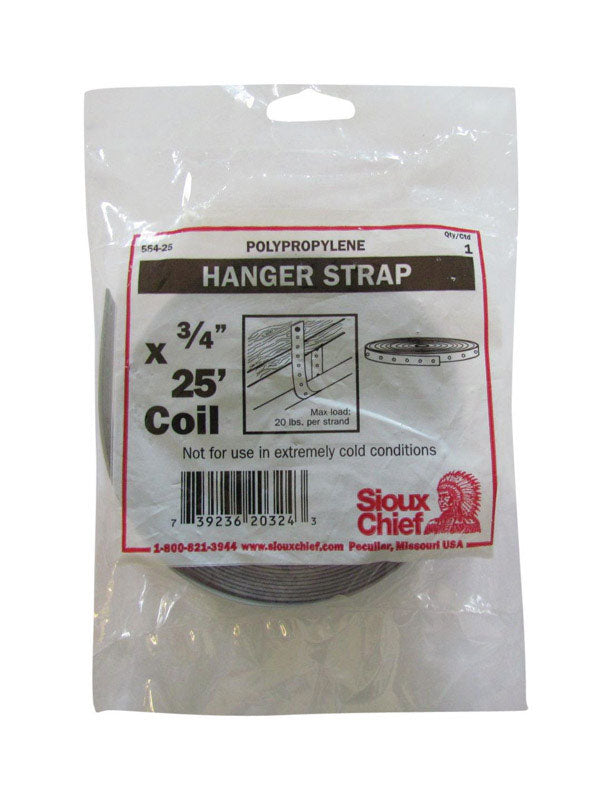 Sioux Chief 3/4 in. 25 ft. Gray Polypropylene Pipe Hanger Strap