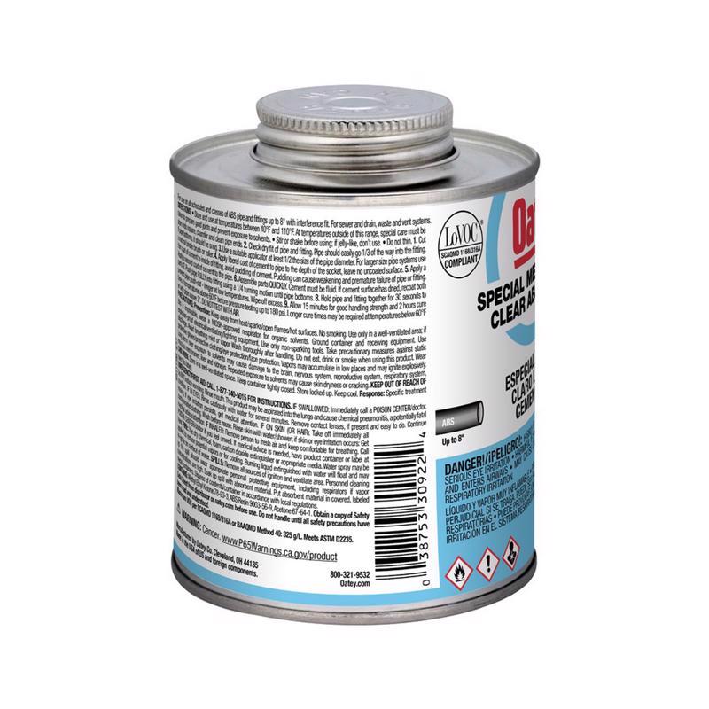 Oatey Special Clear Cement For ABS 16 oz