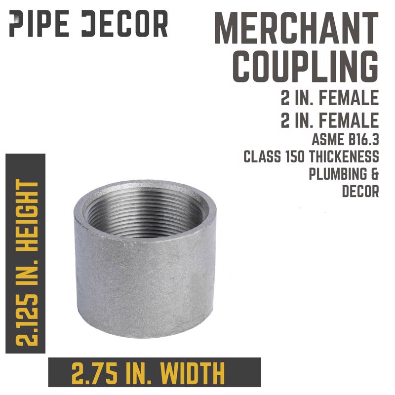 STZ Industries 2 in. FIP each X 2 in. D FIP Black Steel Coupling