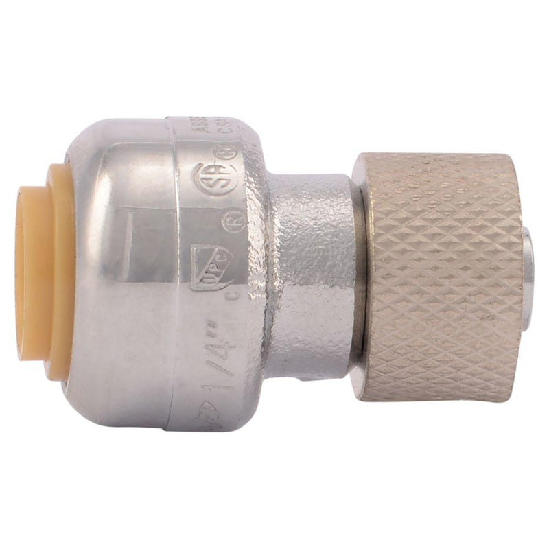 SharkBite 1/4 in. PTC X 3/8 in. Compression Brass Stop Valve Connector