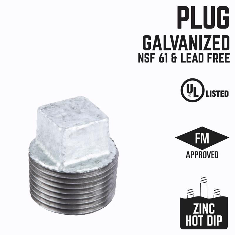 STZ Industries 2-1/2 in. MIP each Galvanized Malleable Iron Plug