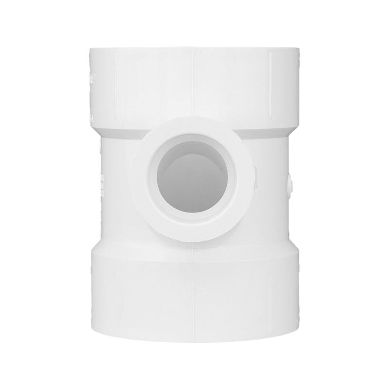 Charlotte Pipe 1-1/2 in. Hub X 4 in. D Hub PVC Sanitary Tee 1 pk