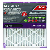 Ace 14 in. W X 20 in. H X 1 in. D Synthetic 13 MERV Pleated Air Filter 1 pk