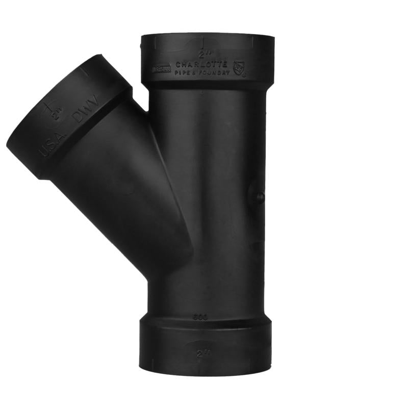 Charlotte Pipe 2 in. Hub X 2 in. D Hub ABS Wye