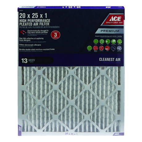 Ace 20 in. W X 25 in. H X 1 in. D Synthetic 13 MERV Pleated Air Filter 1 pk