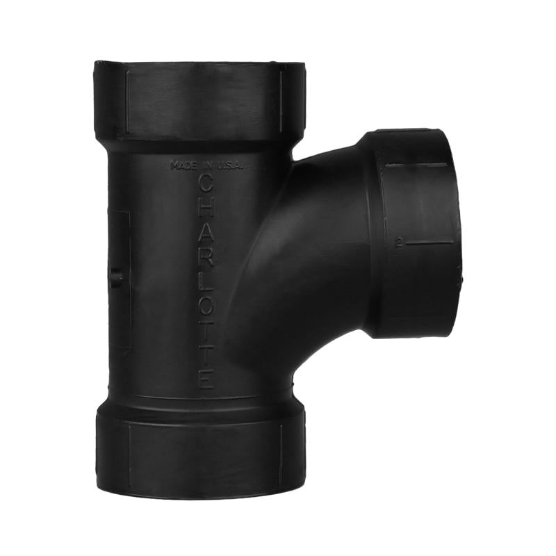 Charlotte Pipe 2 in. Hub X 2 in. D Hub ABS Sanitary Tee