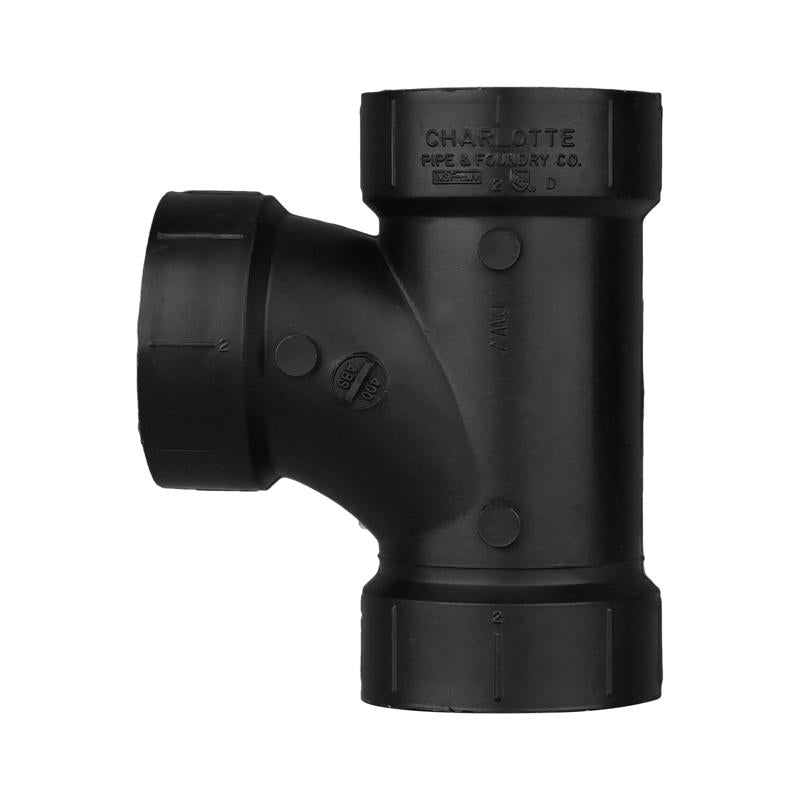 Charlotte Pipe 2 in. Hub X 2 in. D Hub ABS Sanitary Tee