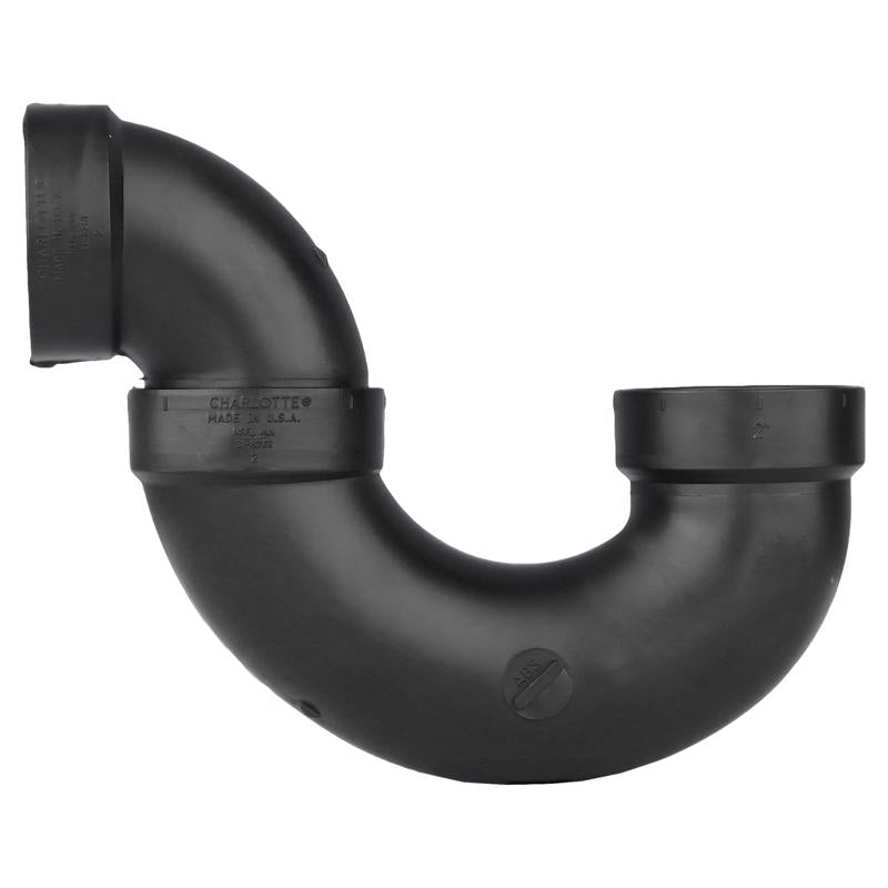 Charlotte Pipe 2 in. Hub X 2 in. D Hub ABS P-Trap