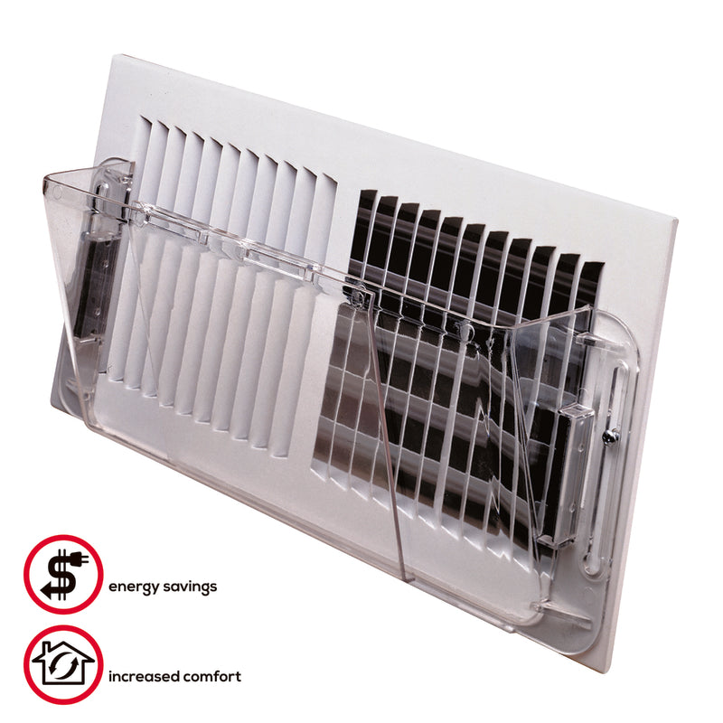 Deflect-O 5-1/2 in. H X 10-16 in. W 1-Way Silver Plastic Air Deflector