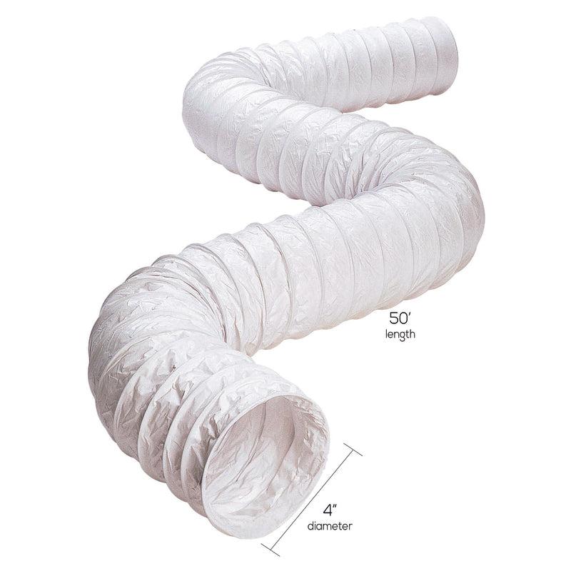 Deflect-O 50 ft. L X 4 in. D White Vinyl Vent Duct