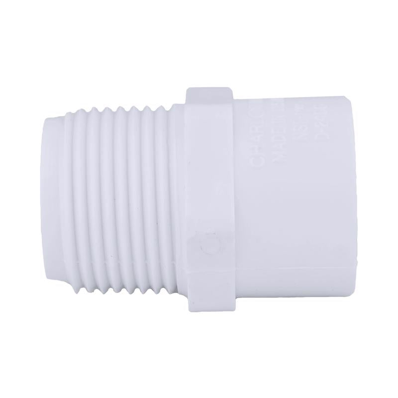 Charlotte Pipe Schedule 40 3/4 in. MPT X 1/2 in. D Slip PVC Pipe Adapter 1 pk