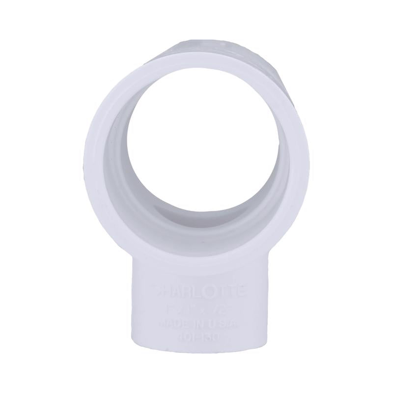 Charlotte Pipe Schedule 40 1/2 in. Slip X 1 in. D Slip PVC Reducing Tee 1 pk