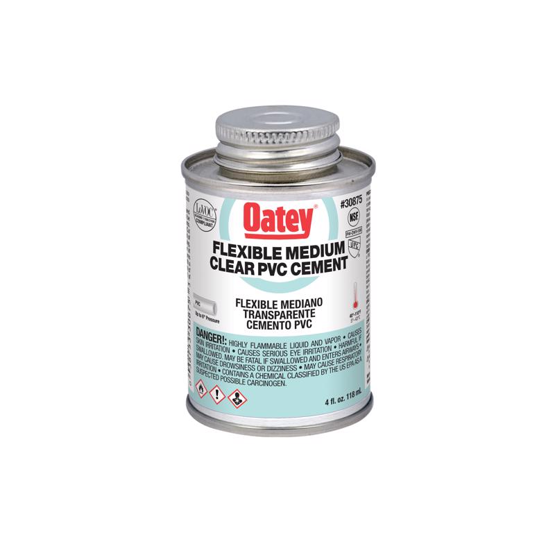 Oatey Clear Cement For Flexible PVC 4 oz