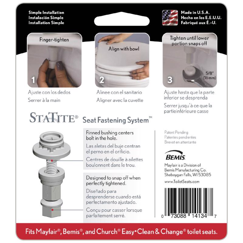 Mayfair by Bemis Toilet Seat Hinge Bolts Plastic