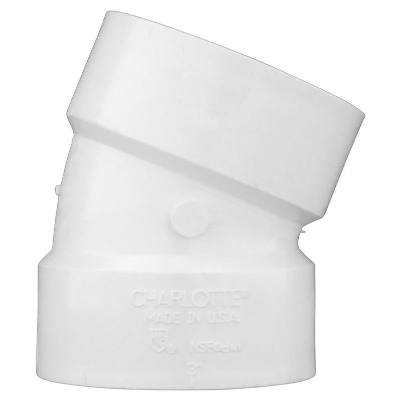 Charlotte Pipe 4 in. Hub X 4 in. D Hub PVC Elbow 1 pk