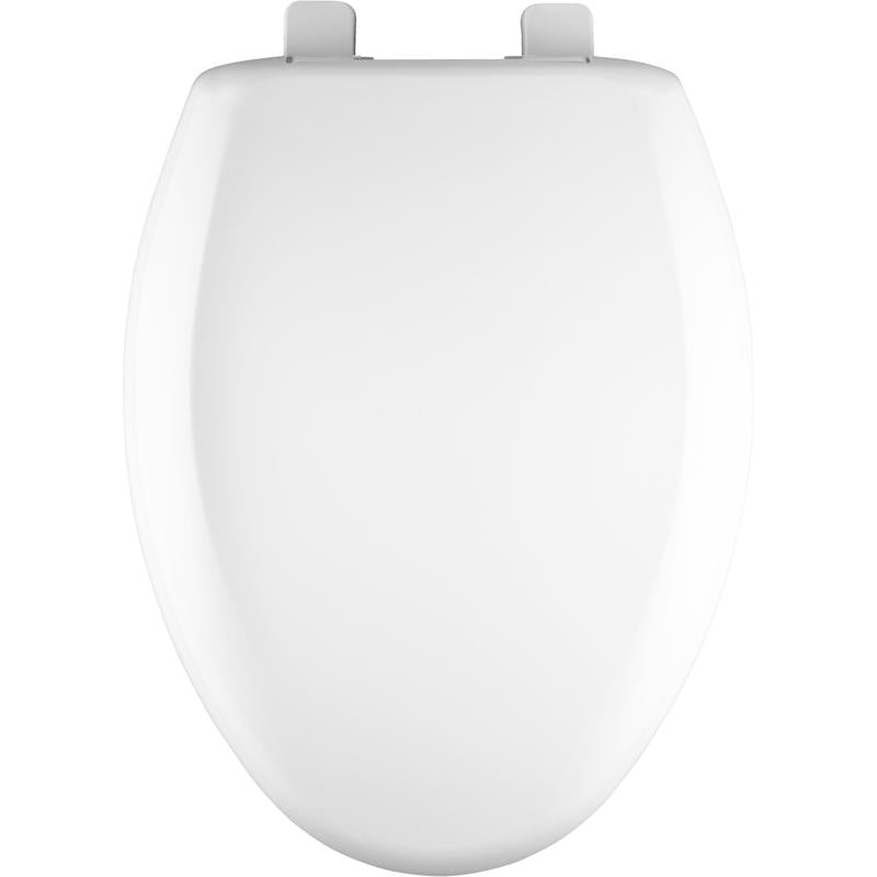 Bemis Elongated White Plastic Toilet Seat