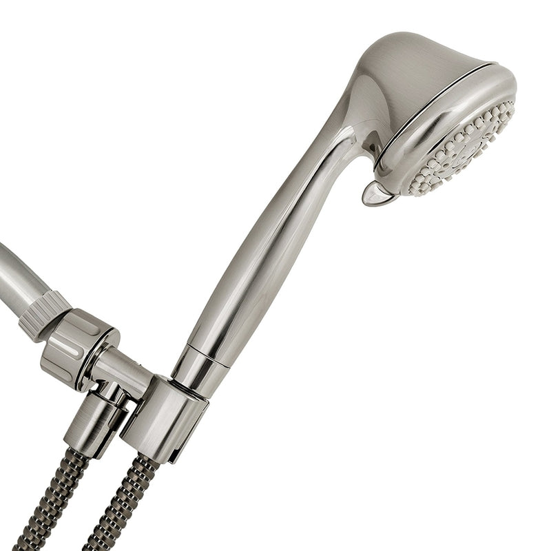 Waterpik PowerSpray Plus Brushed Nickel Plastic 6 settings Showerhead 1.8 gpm