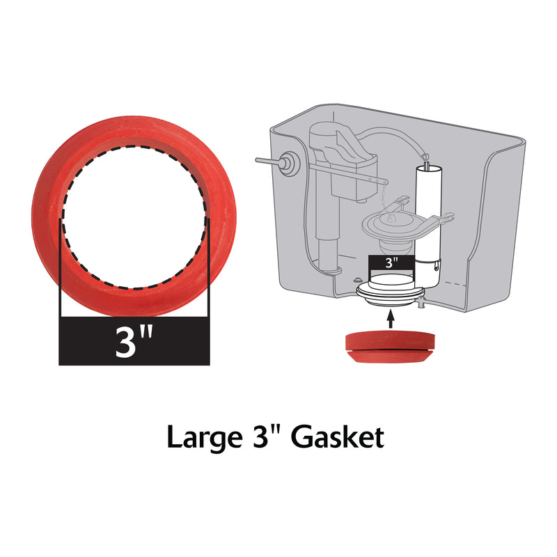 Korky Large 3 inch Hardware Kit and Tank to Bowl Gasket