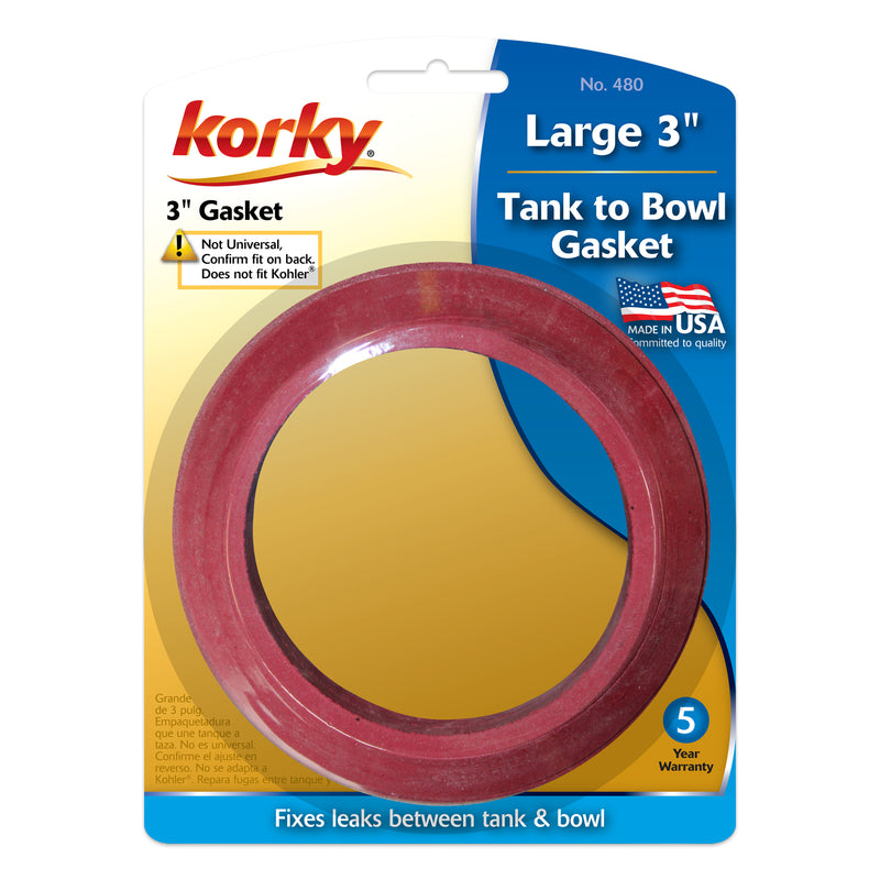 Korky Tank to Bowl Gasket Red Rubber For Universal