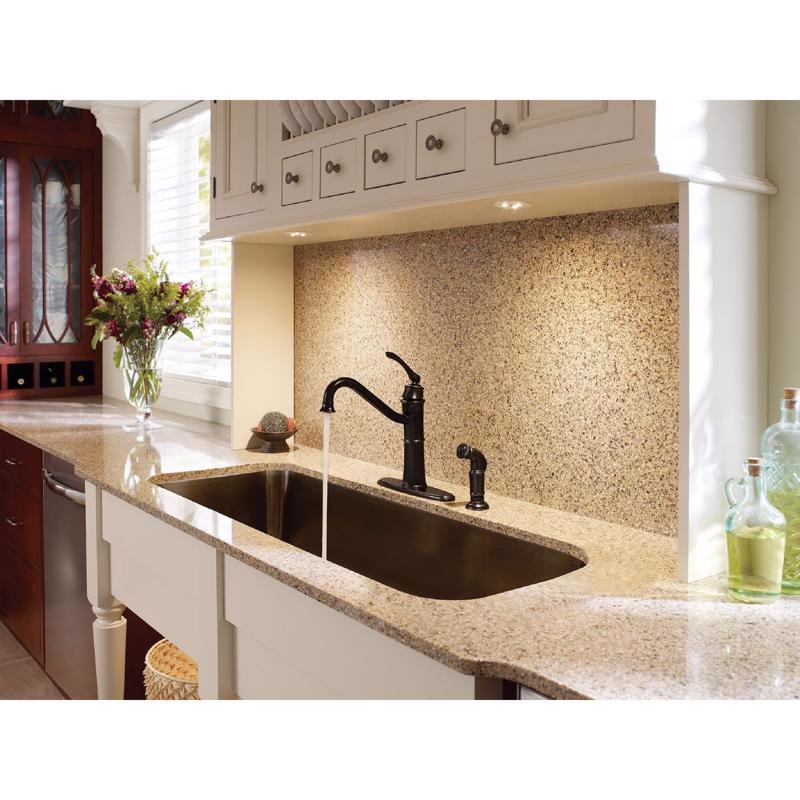 Moen Wetherly One Handle Bronze Kitchen Faucet Side Sprayer Included