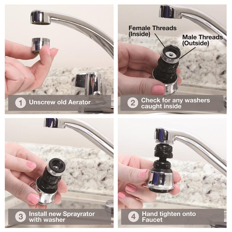 Danco Dual Thread 15/16 in.- 27M x 55/64 in.-27F Chrome Swivel Sprayrator