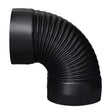 ELBOW 90 CORR 24G 6" BLK