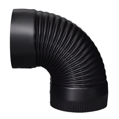 ELBOW 90 CORR 24G 6" BLK
