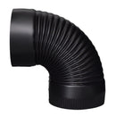 ELBOW 90 CORR 24G 6" BLK