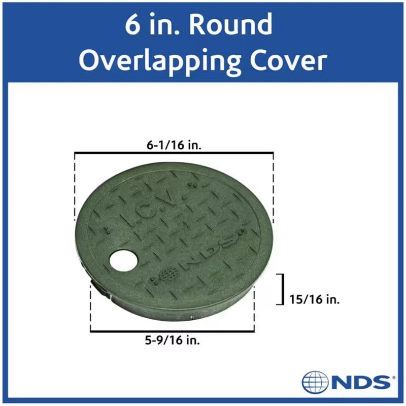 NDS 6 in. W X 0.75 in. H Round Valve Box Cover Green