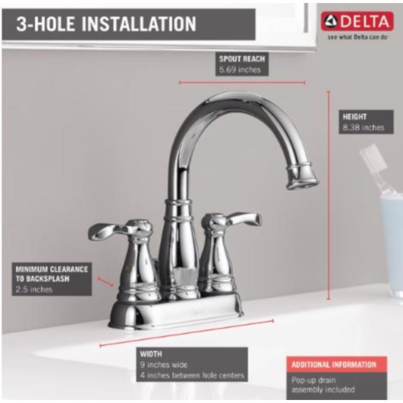 Delta Chrome Bathroom Faucet 4 in.