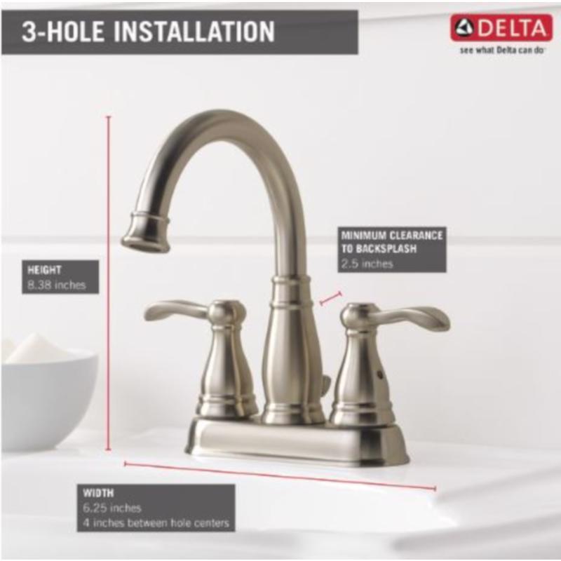 Delta Brushed Nickel Bathroom Faucet 4 in.