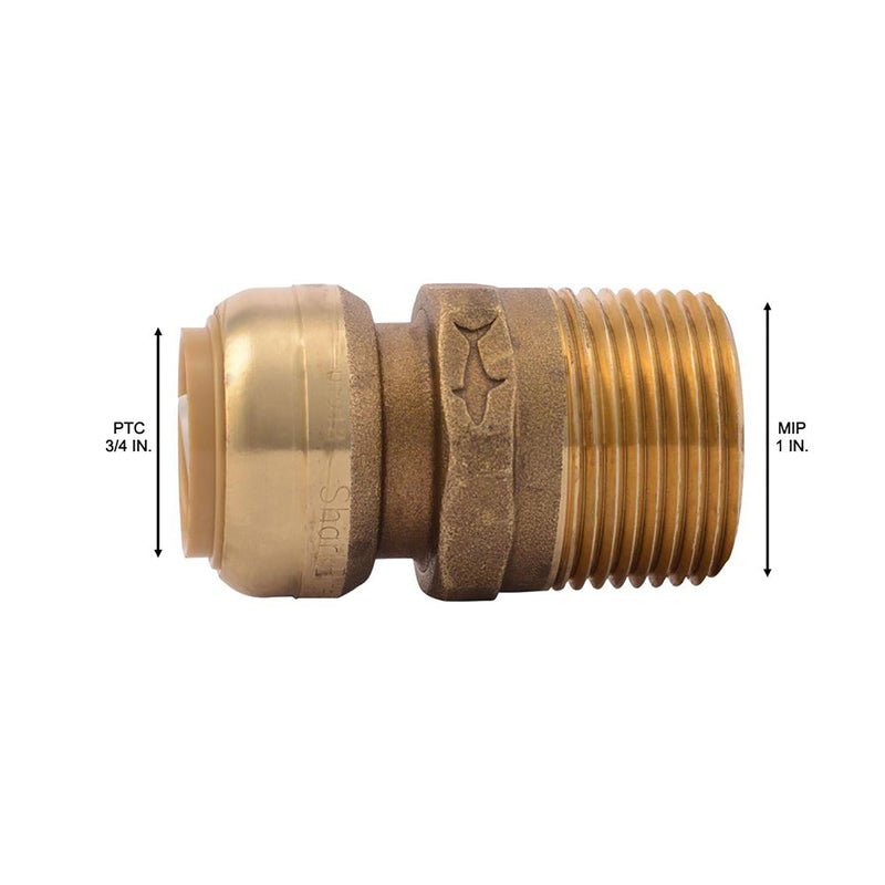 SharkBite Push to Connect 3/4 in. Push X 1 in. D Male Brass Adapter