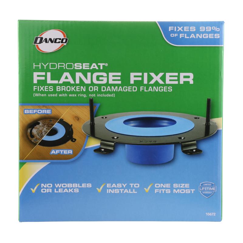Danco HydroSeat Toilet Flange Repair Ring Black/Blue Plastic/Stainless Steel