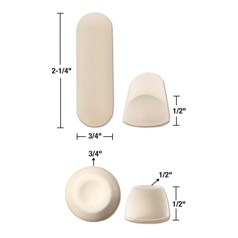 Ace Toilet Seat Bumpers White Plastic