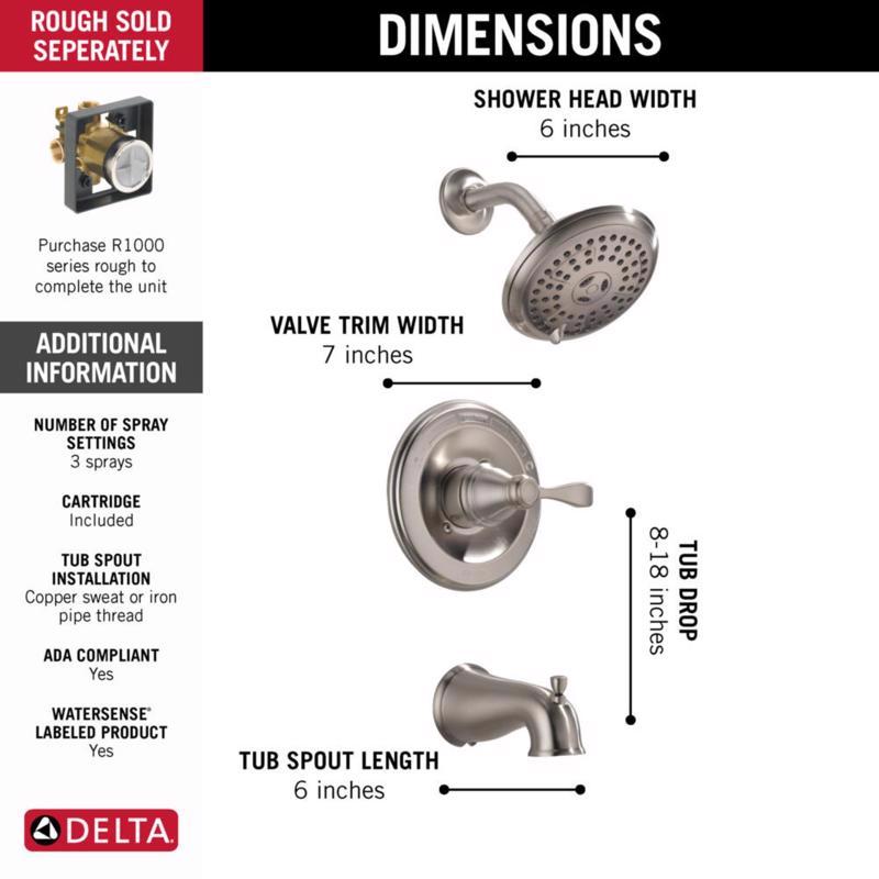 Delta Monitor 1-Handle Brushed Nickel Tub and Shower Faucet