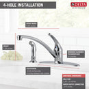 Delta One Handle Chrome Kitchen Faucet Side Sprayer Included
