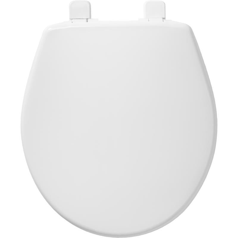 Mayfair by Bemis Caswell Slow Close Round White Plastic Toilet Seat