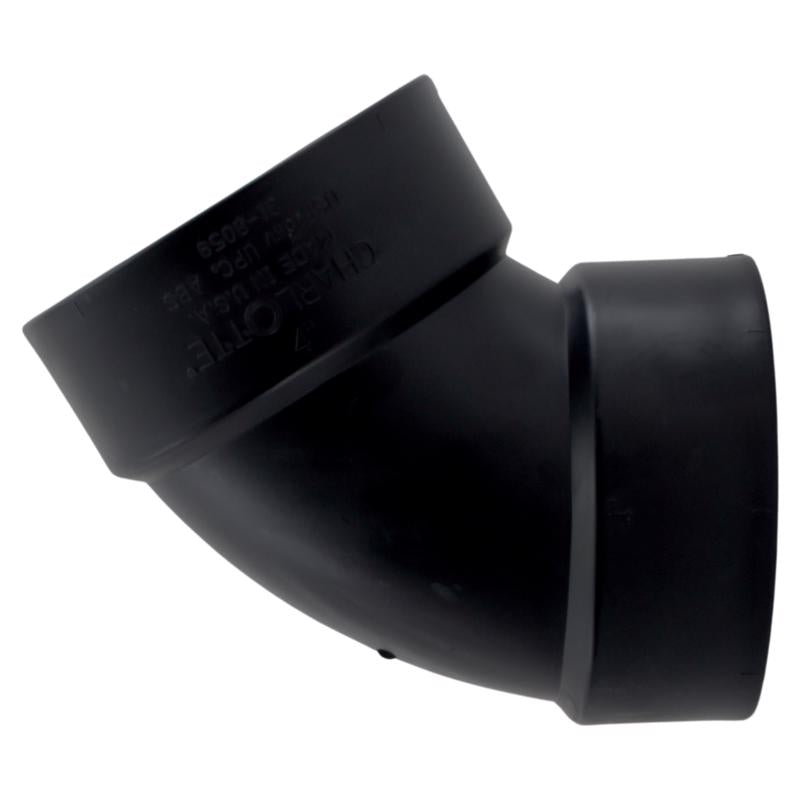 Charlotte Pipe 4 in. Hub X 4 in. D Hub ABS 60 Degree Elbow