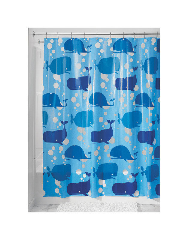 SHOWER CURTAIN MOBY BLUE