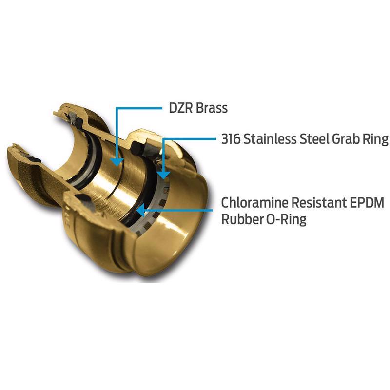 SharkBite 1/2 in. Brass Push Fit Slip Ball Valve Full Port