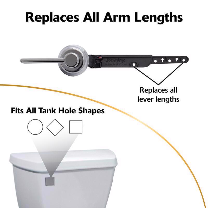 Korky StrongARM Classic Style, Chrome Tank Lever