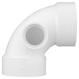 Charlotte Pipe Schedule 40 3 in. Hub X 3 in. D Hub PVC 90 Degree Elbow 1 pk