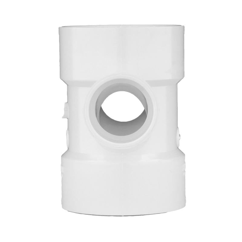 Charlotte Pipe Schedule 40 4 in. Hub X 4 in. D Hub PVC Sanitary Tee 1 pk